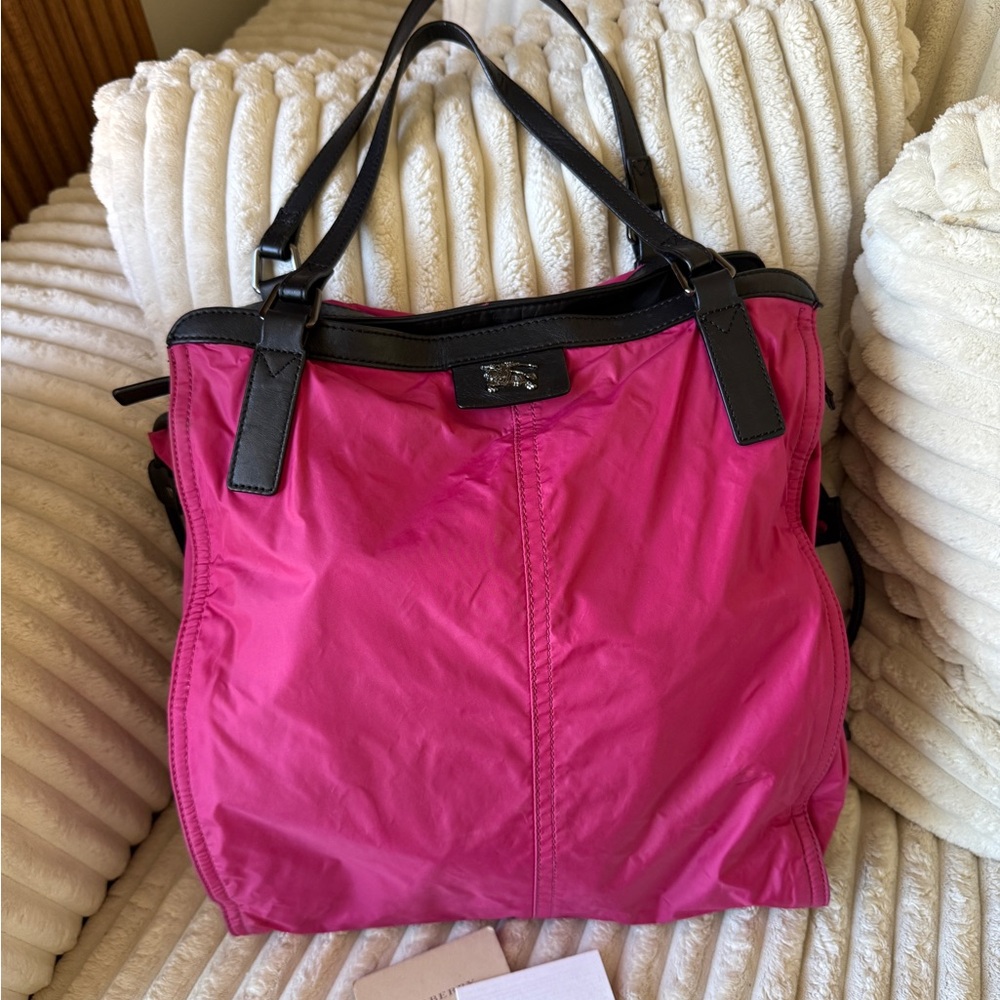 Burberry Pink and Black Tote Bag